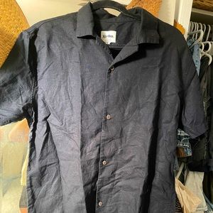 Black men’s linen cotton blend button down by Rhythm